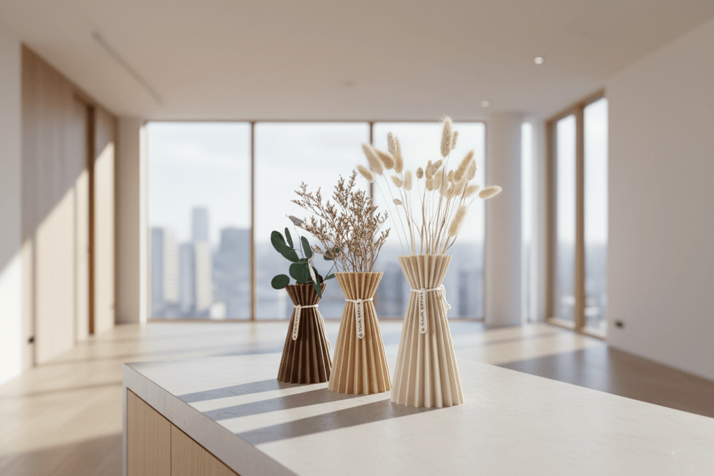 ARIA Vase – Skulpturale Faltenkomposition aus der Kollektion Vasen - Gefässe - Dekoart 3D